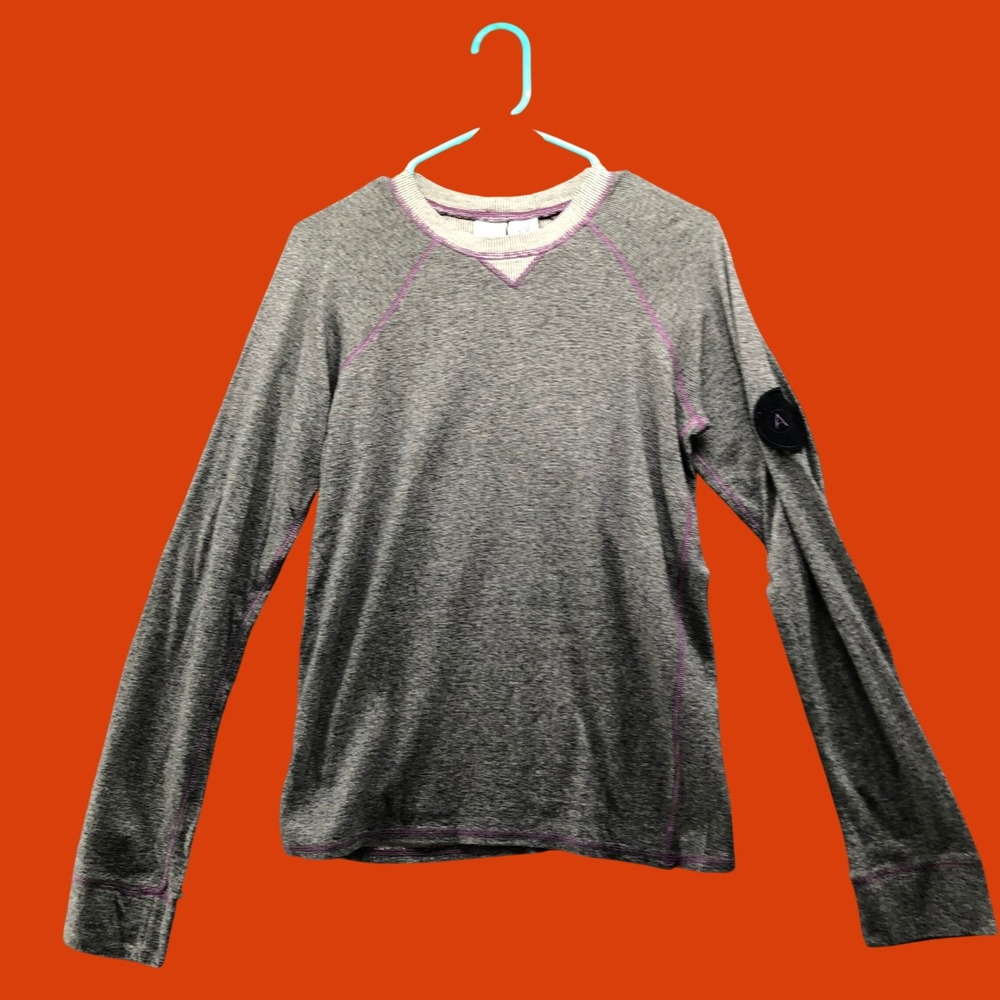 Vintage Y2K Armani Exchange AX Grey Long Sleeve Thermal Top Stitching Mens Small